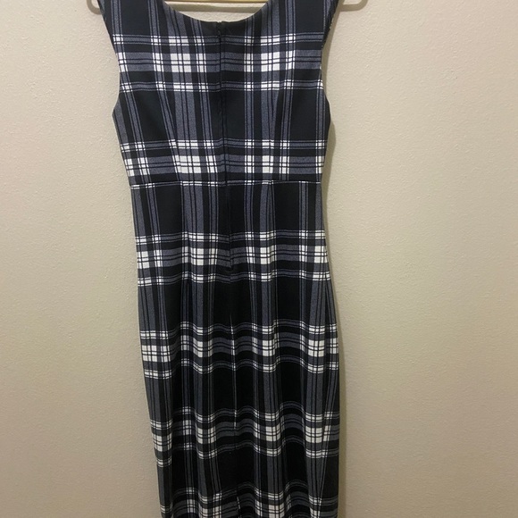 Sexy retro Rock Steady tartan dress size M black and white - Picture 3 of 5